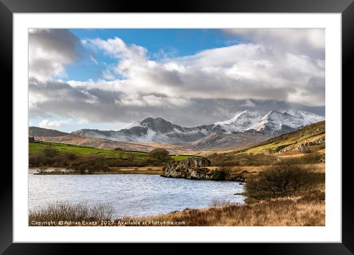 Mountain Landscape Snowdonia Framed Mounted Print by Adrian Evans