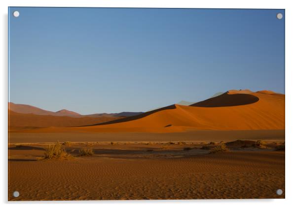 Sand dunes at Sossusvlei, Namibia Acrylic by Hazel Wright