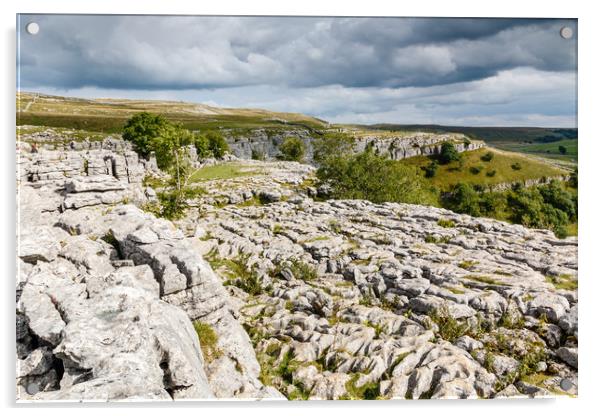 Malham Cove in the Yorkshire Dales National Park Acrylic by Chris Warham