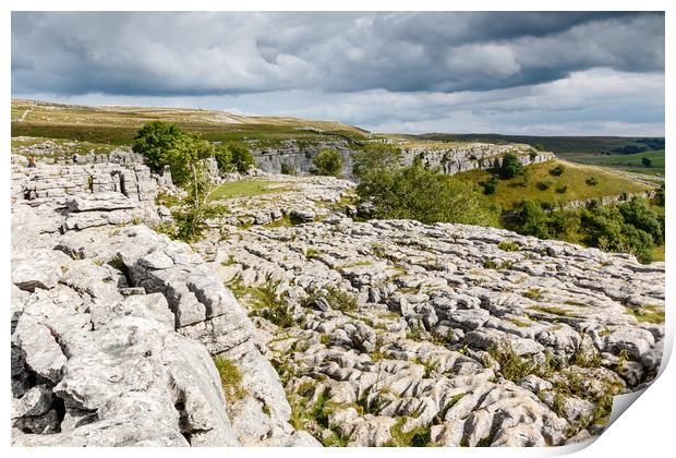 Malham Cove in the Yorkshire Dales National Park Print by Chris Warham