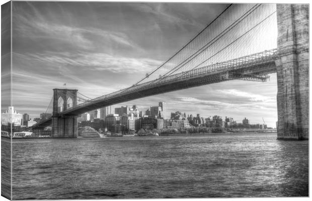 Brooklyn Bridge  Canvas Print by David Pyatt