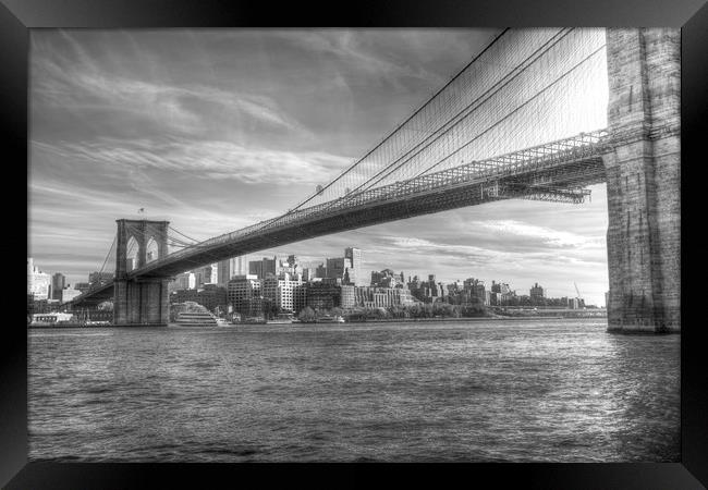 Brooklyn Bridge  Framed Print by David Pyatt