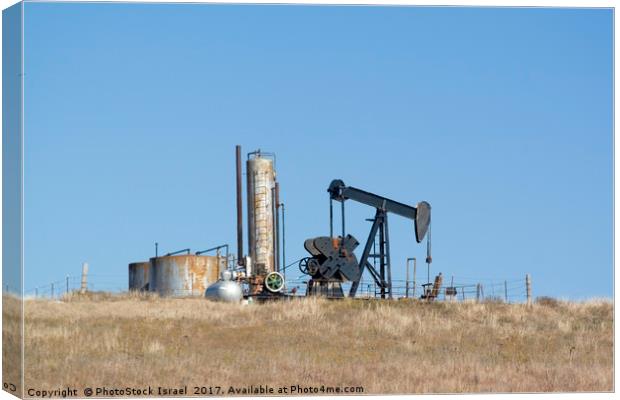 Oil well Osage Indian reservation, Oklahoma OK USA Canvas Print by PhotoStock Israel