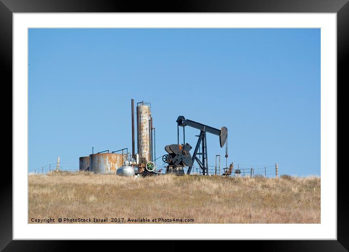 Oil well Osage Indian reservation, Oklahoma OK USA Framed Mounted Print by PhotoStock Israel