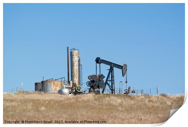 Oil well Osage Indian reservation, Oklahoma OK USA Print by PhotoStock Israel