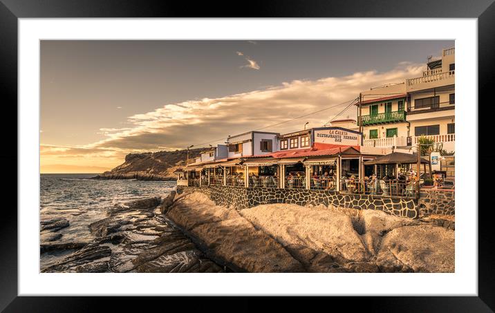 Strolling in La Caleta Framed Mounted Print by Naylor's Photography