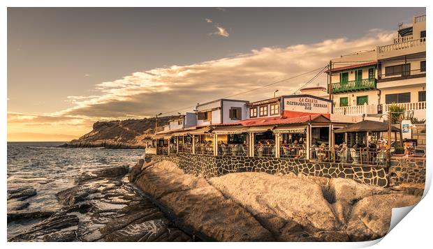 Strolling in La Caleta Print by Naylor's Photography