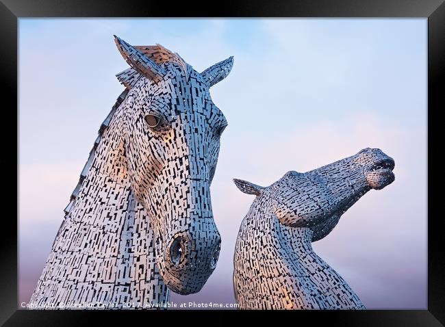 Sunset at the Kelpies Framed Print by Stephen Taylor