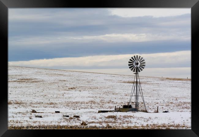 water pump in the snow Wyoming WY USA Framed Print by PhotoStock Israel