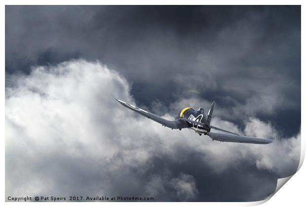 Royal Navy Corsair - tropical thunder Print by Pat Speirs