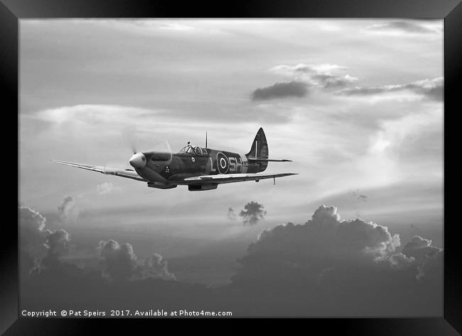 Spitfire - 'and shadows fall' Framed Print by Pat Speirs