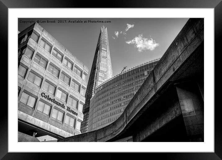 The Shard, London Framed Mounted Print by Len Brook