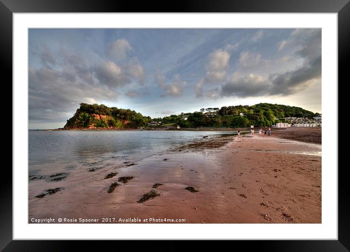 Teignmouth Beach looking towards the Ness Headland Framed Mounted Print by Rosie Spooner