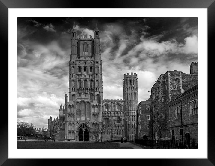 Ely Cathedral in Mono Framed Mounted Print by Kelly Bailey