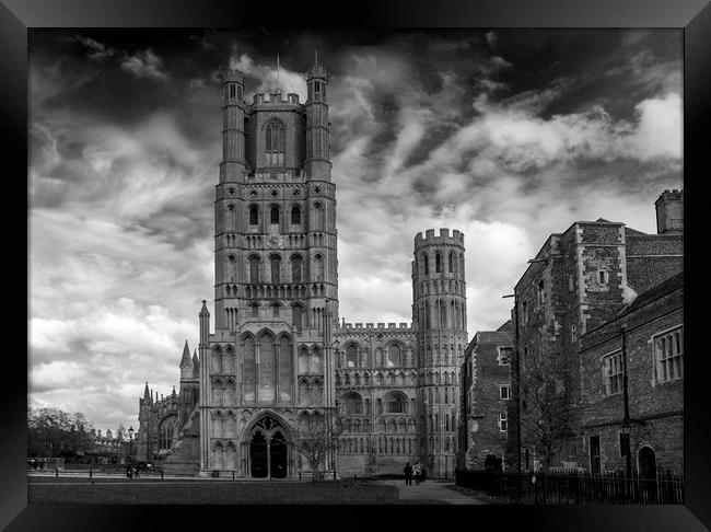 Ely Cathedral in Mono Framed Print by Kelly Bailey
