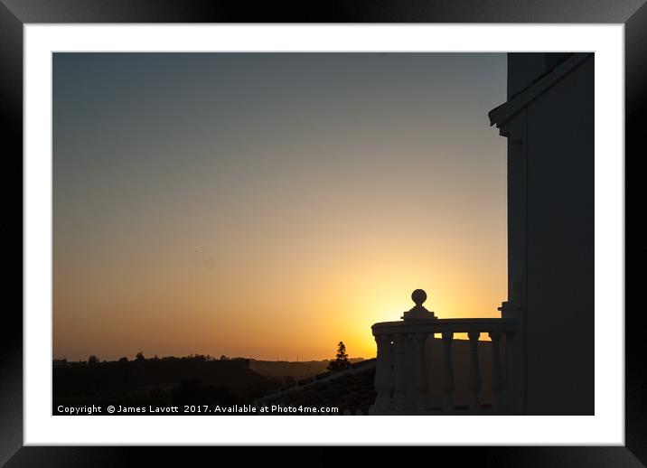 Balustrade Sunset Framed Mounted Print by James Lavott