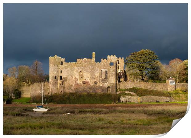 Before the Storm at Laugharne Castle. Print by Colin Allen
