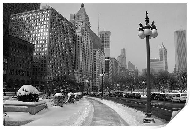 Downtown Winter Print by Neil Gavin