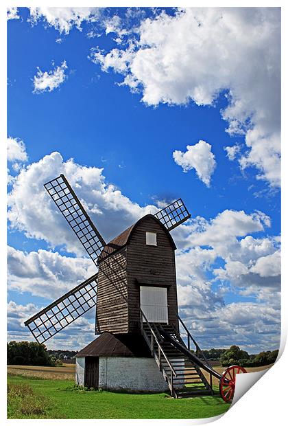 Pitstone Windmill Print by Ian Jeffrey