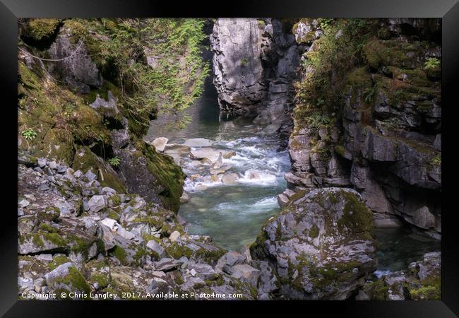 The Bottom of the Coquihalla Canyon, Hope, BC Framed Print by Chris Langley