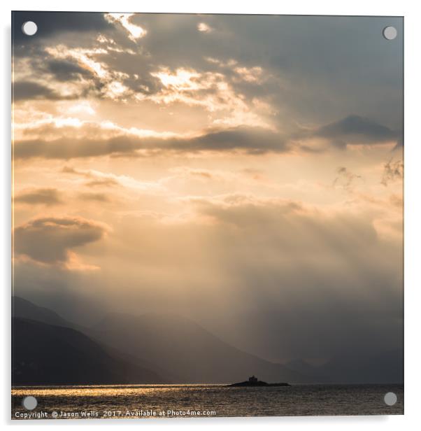 Rays of light over the Peljesac peninsula Acrylic by Jason Wells