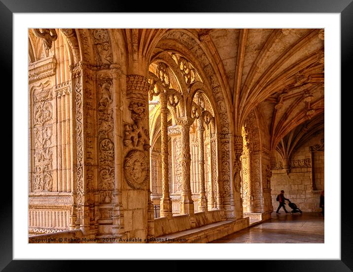 Cloisters in Jeronimos Monastery, Lisbon. Framed Mounted Print by Robert Murray