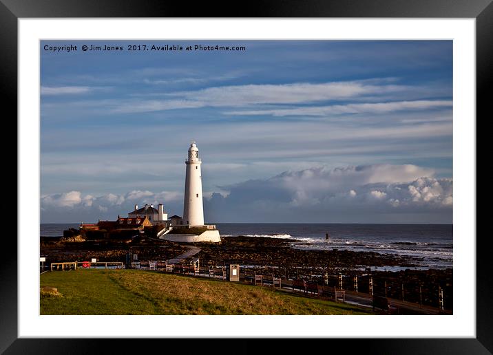 Winter Sunshine at St Mary's Island Framed Mounted Print by Jim Jones