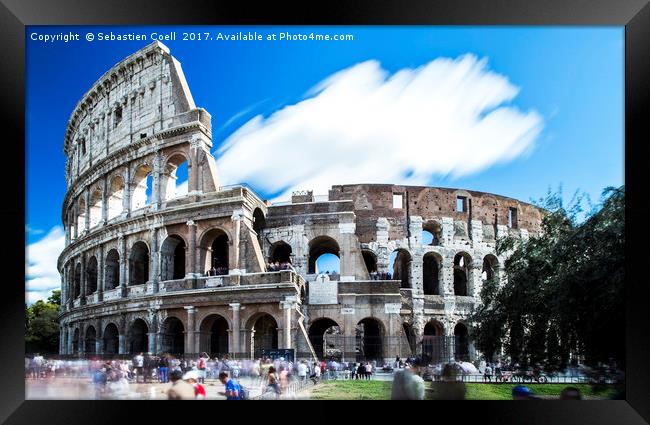 The Colosseum in Rome Framed Print by Sebastien Coell