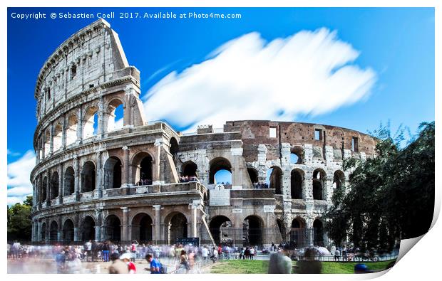 The Colosseum in Rome Print by Sebastien Coell