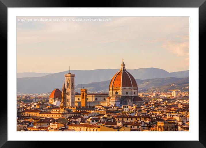  Florence Cathedral during late evening Framed Mounted Print by Sebastien Coell