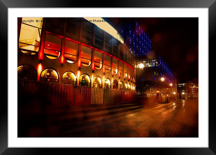 Birmingham Centenary Square At Night Framed Mounted Print by rawshutterbug 