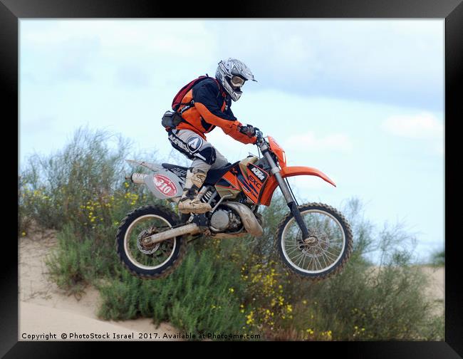 Off track motorbike racing Framed Print by PhotoStock Israel