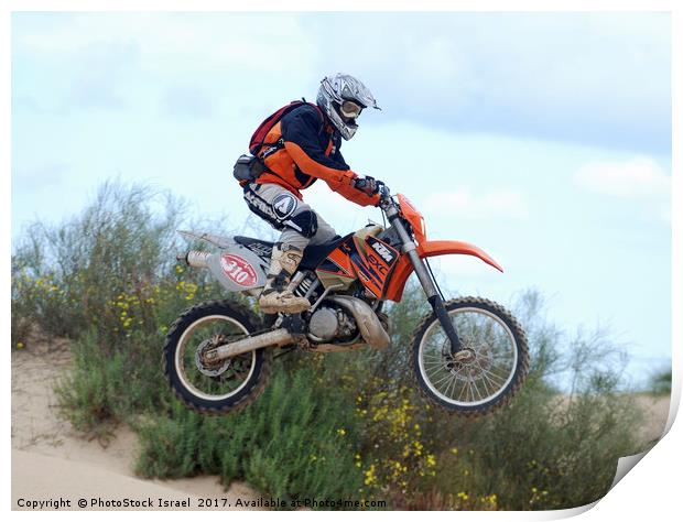 Off track motorbike racing Print by PhotoStock Israel