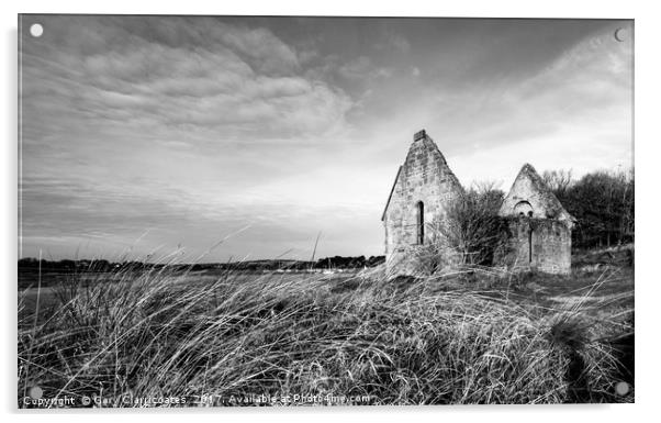Chapel Ruins at Alnmouth Acrylic by Gary Clarricoates