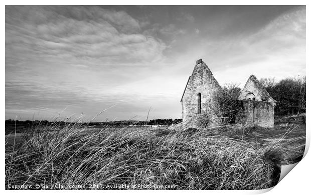 Chapel Ruins at Alnmouth Print by Gary Clarricoates