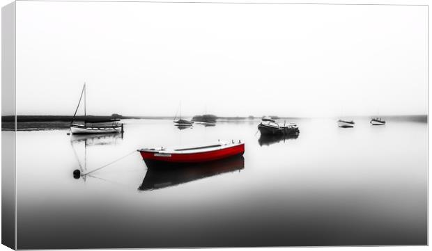 A misty morning at Burnham Overy Staithe in Norfol Canvas Print by Gary Pearson