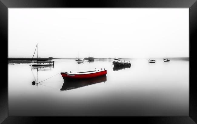 A misty morning at Burnham Overy Staithe in Norfol Framed Print by Gary Pearson
