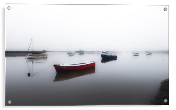 A calm misty morning at the Staithe  Acrylic by Gary Pearson