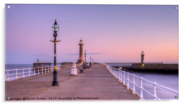 Dawn over Whitby Harbour Acrylic by David Oxtaby  ARPS