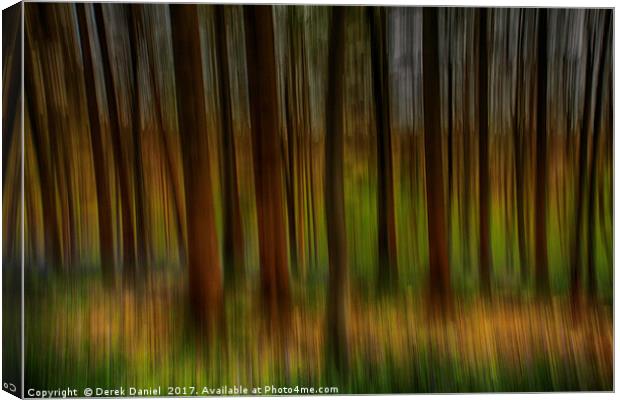 Abstract Blurred Trees Canvas Print by Derek Daniel