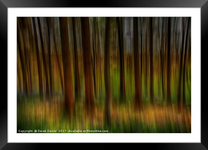 Abstract Blurred Trees Framed Mounted Print by Derek Daniel