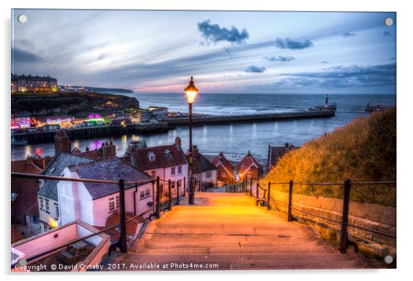 199 Steps in Whitby Acrylic by David Oxtaby  ARPS
