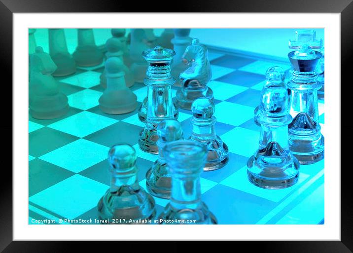 Transparent chess set Framed Mounted Print by PhotoStock Israel
