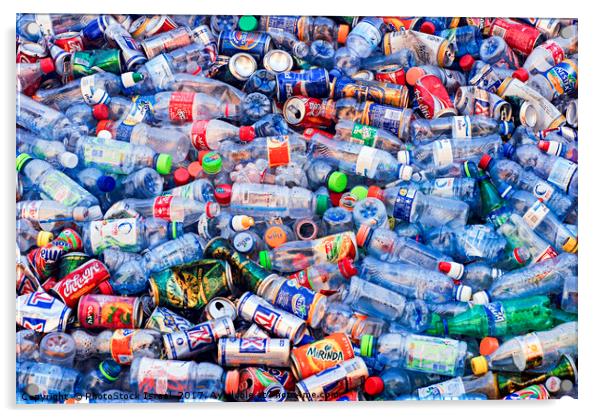 Plastic bottle recycling bin Acrylic by PhotoStock Israel