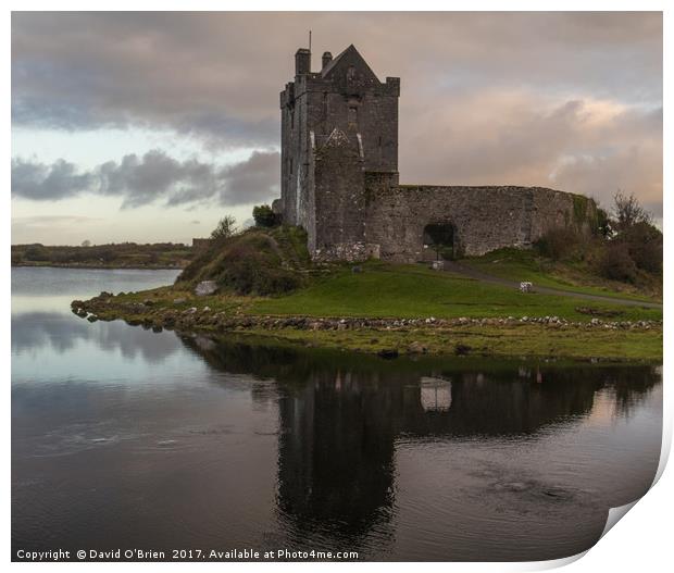 Dunguaire Castle, Kinvara, Co. Galway. Print by David O'Brien