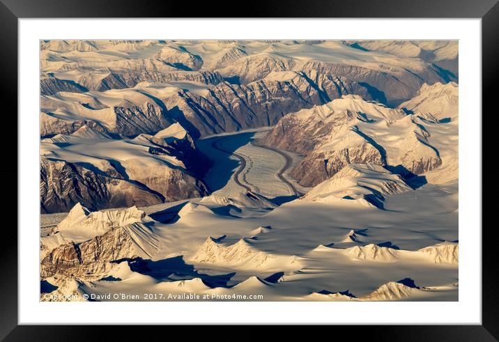 Flying over Greenland Framed Mounted Print by David O'Brien