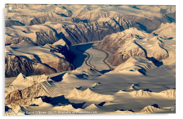 Flying over Greenland Acrylic by David O'Brien