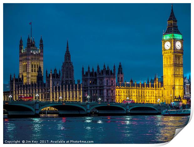 Westminster at Night Print by Jim Key