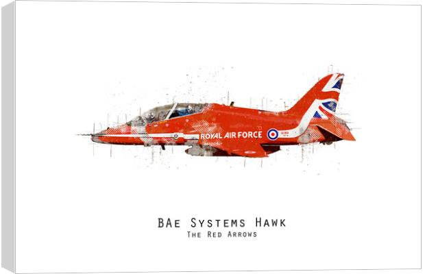 Hawk Sketch - Red Arrows Canvas Print by J Biggadike