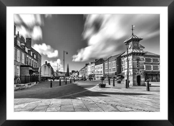 Tynemouth Village Mono Framed Mounted Print by Naylor's Photography